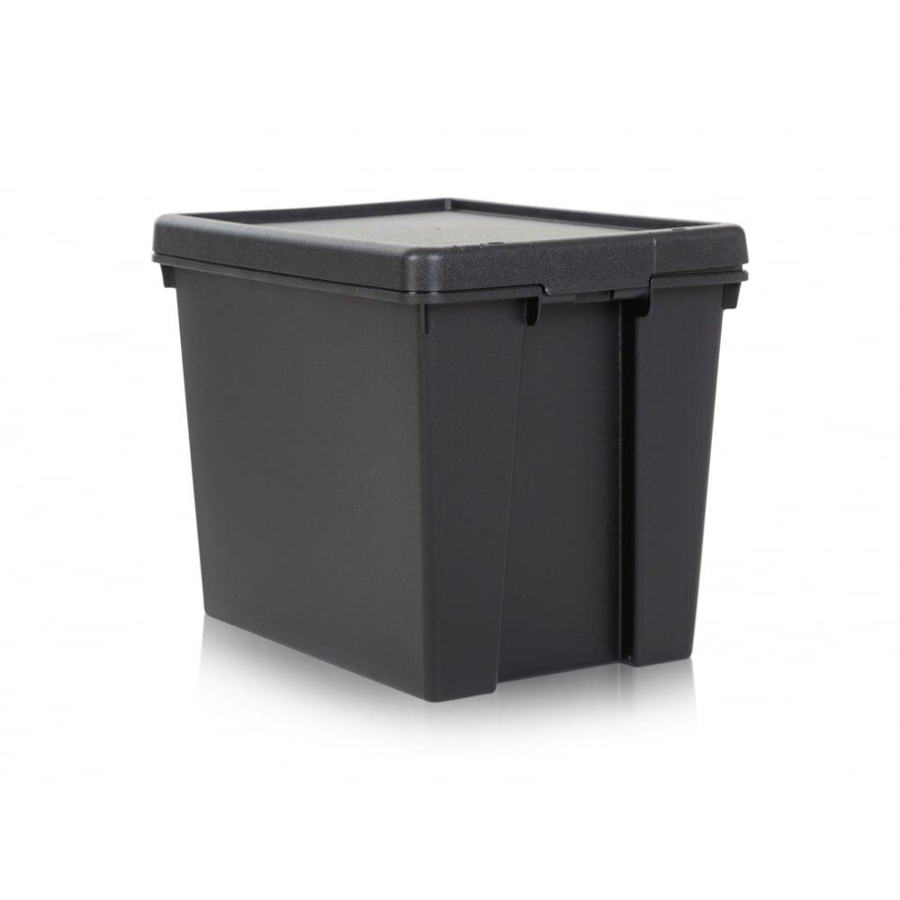 Wham Storage Pack of 4-24 Litre Wham Bam Heavy Duty Recycled Plastic Box with Lid Black