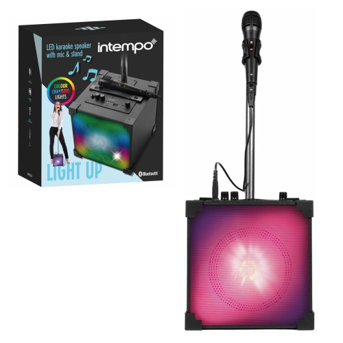 intempo Intempo Karaoke Bluetooth Speaker With Microphone, Stand & Lights 1