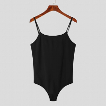 Sexy Men Homewear Sling Sleeveless Rompers Stylish Male Solid Comfortable Jumpsuit Lace Up Bodysuits S-5XL