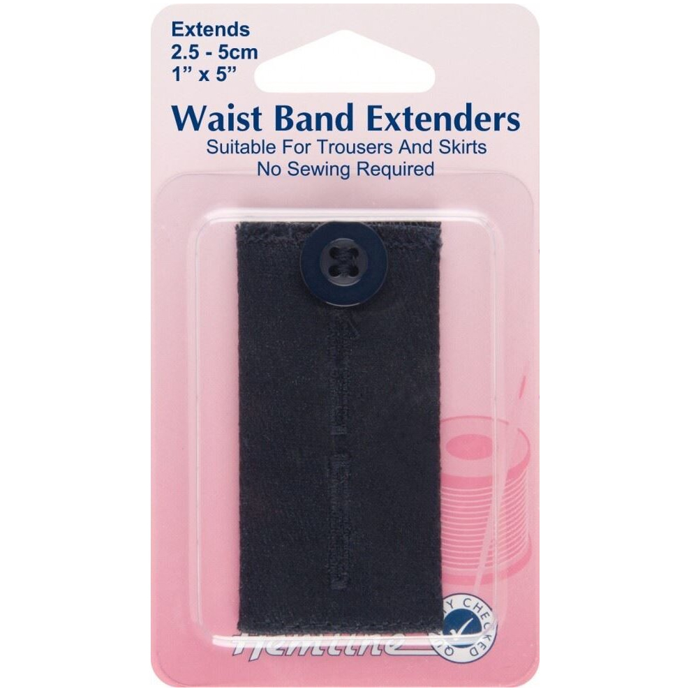 Hemline Waistband Extender Buttons Navy - Per Pack 2.55Cm