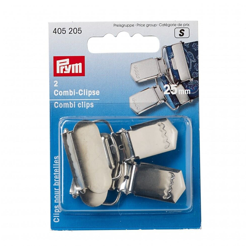 Prym Combi Brace Clips - Per Pack Of 2 Silver