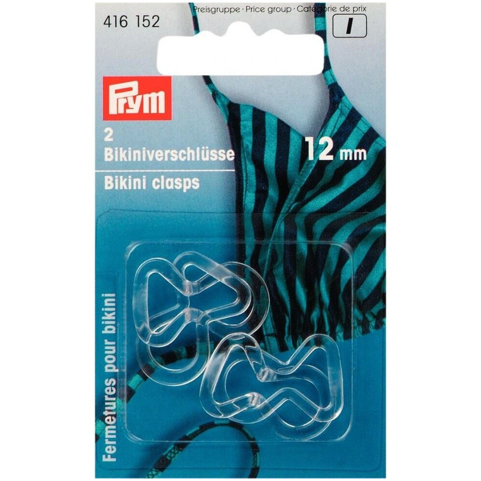 Prym Bikini Clasp Buckles  Clear - per pack of 2