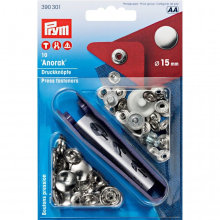 Prym Anorak Snaps Press Fasteners Silver - per pack of 10