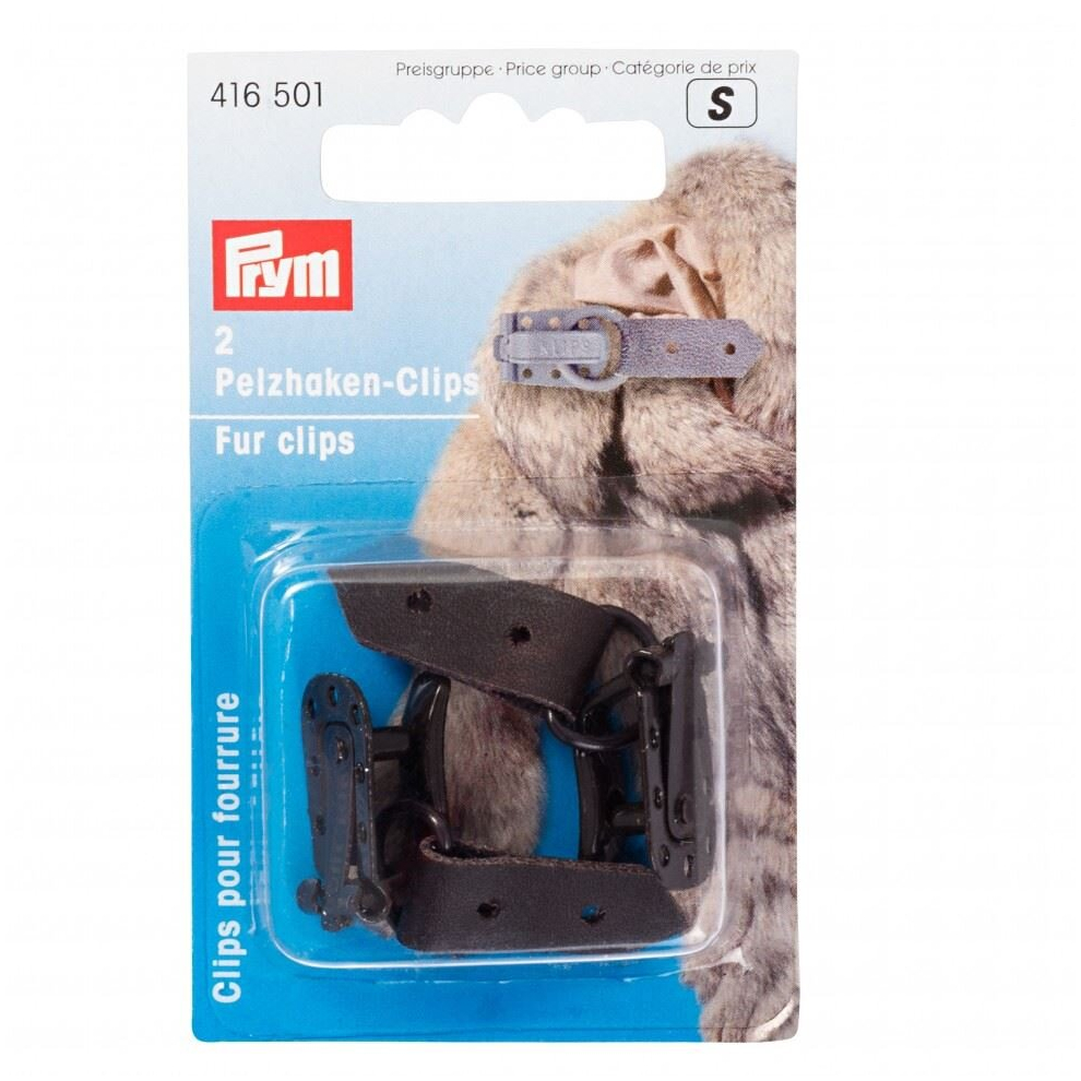 Prym Fur Hook Clips  Brown - per pack of 2