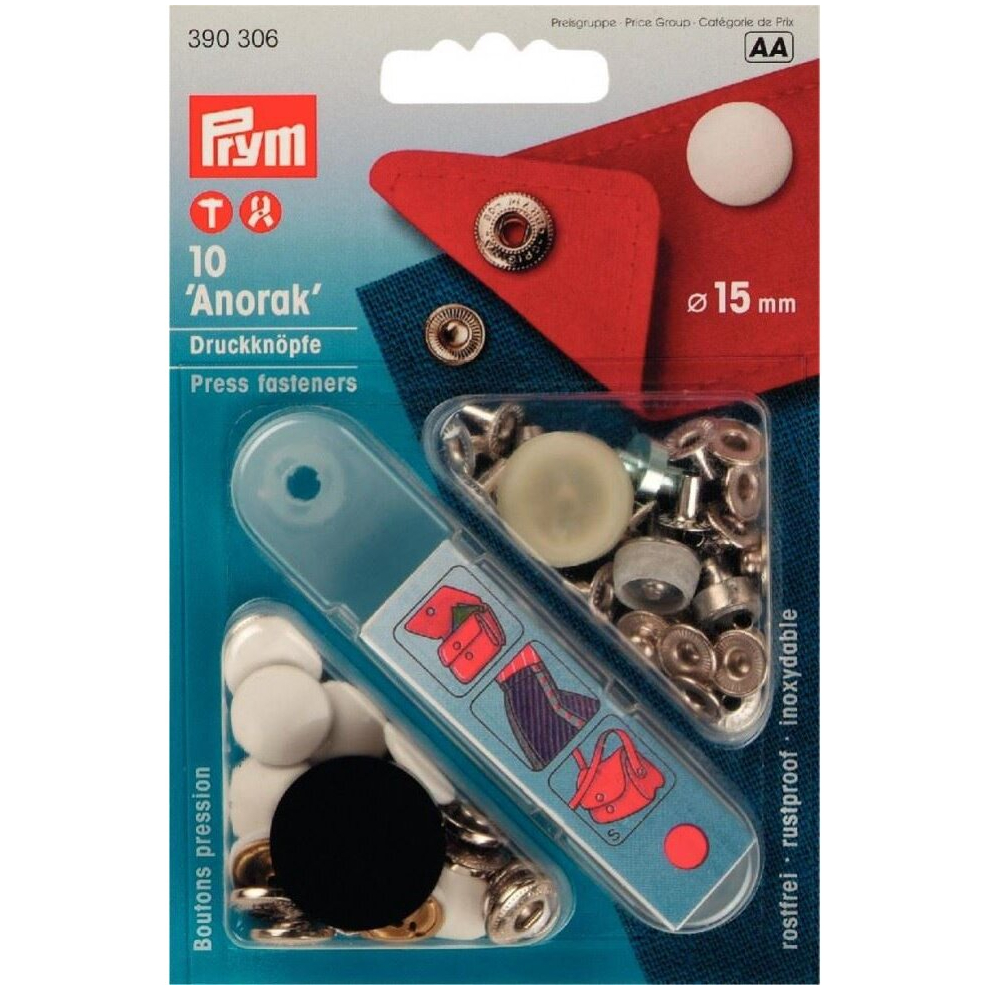 Prym Anorak Snaps Press Fasteners  White - per pack of 10