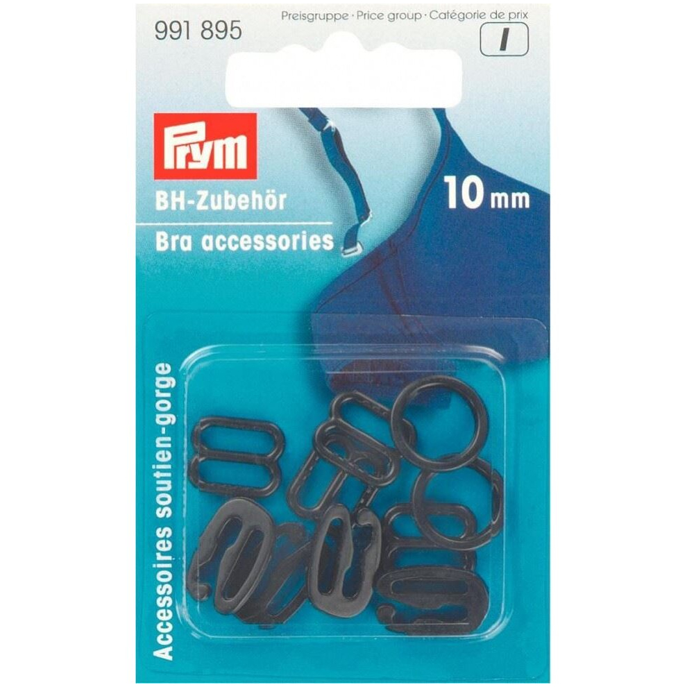 Minerva Bra Strap Accessories Black Plastic Prym 991895 - Image 4