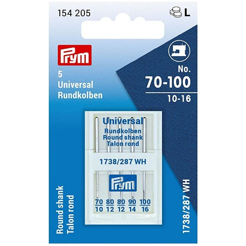 Prym Round Shank Sewing Machine Needles - per pack of 5