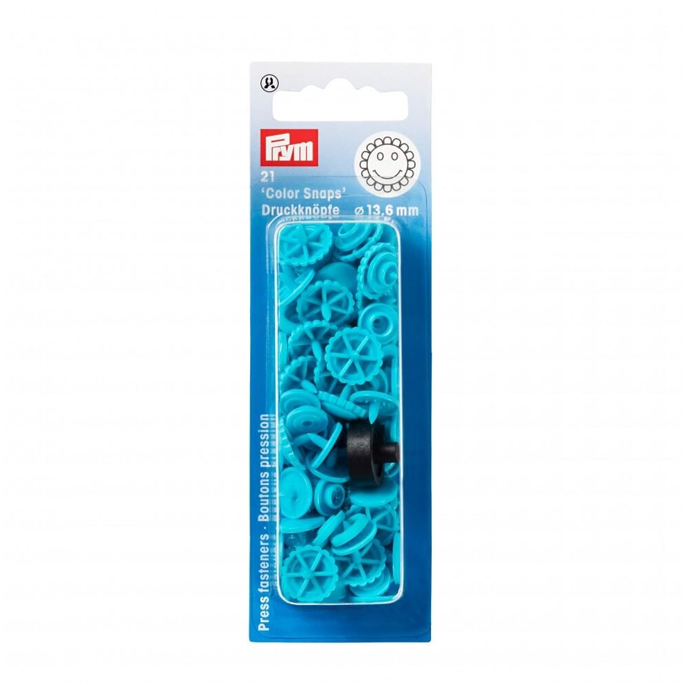 Prym Flower Snaps Press Fasteners Turquoise - Per Pack Of 30