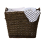 JVL Vertical Weave Rectangle Log Basket with Wooden Handles, Brown, Medium 6