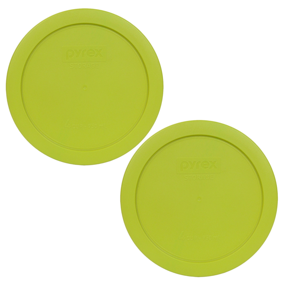 Pyrex Bundle - 2 Items: 7201-Pc 4-cup Edamame green Plastic Food Storage Lids