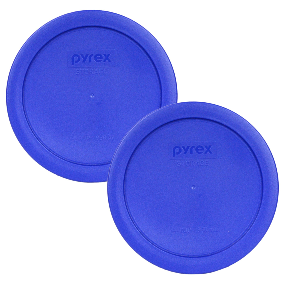 Pyrex 7201-Pc Round 4 cup Storage Lid for glass Bowls (2, cadet Blue)