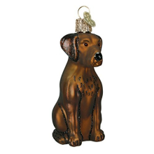 Old World Christmas Chocolate Labrador Glass Blown Ornament - Dog Collection, Model 12387