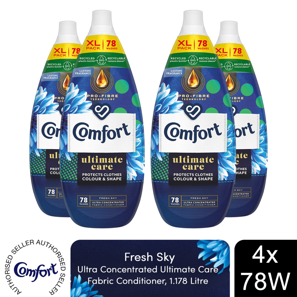 (Buy 4) Comfort Fabric Conditioner Fresh Sky 1.18L, 78W