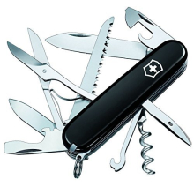 Couteau de poche moyen Victorinox Huntsman 1.3713.3B1 avec 15 fonctions Comprend des ciseaux et un bûcheron en blister-noir
