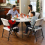 280064 4 ft (1.22 m) Round Light Commercial Fold-In-Half Table (white granite) 5