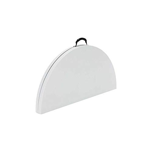 280064 4 ft (1.22 m) Round Light Commercial Fold-In-Half Table (white granite) 2