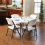 280064 4 ft (1.22 m) Round Light Commercial Fold-In-Half Table (white granite) 4