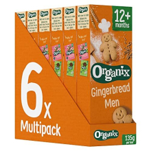 Gingerbread Men Organic Toddler Snack Biscuits Box 12+ Months 135g (Pack of 6)