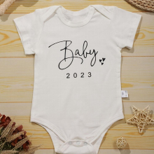 Baby Girls Baby Print Romper Short Sleeve Soft Comfortable Cotton Bodysuit For Summer