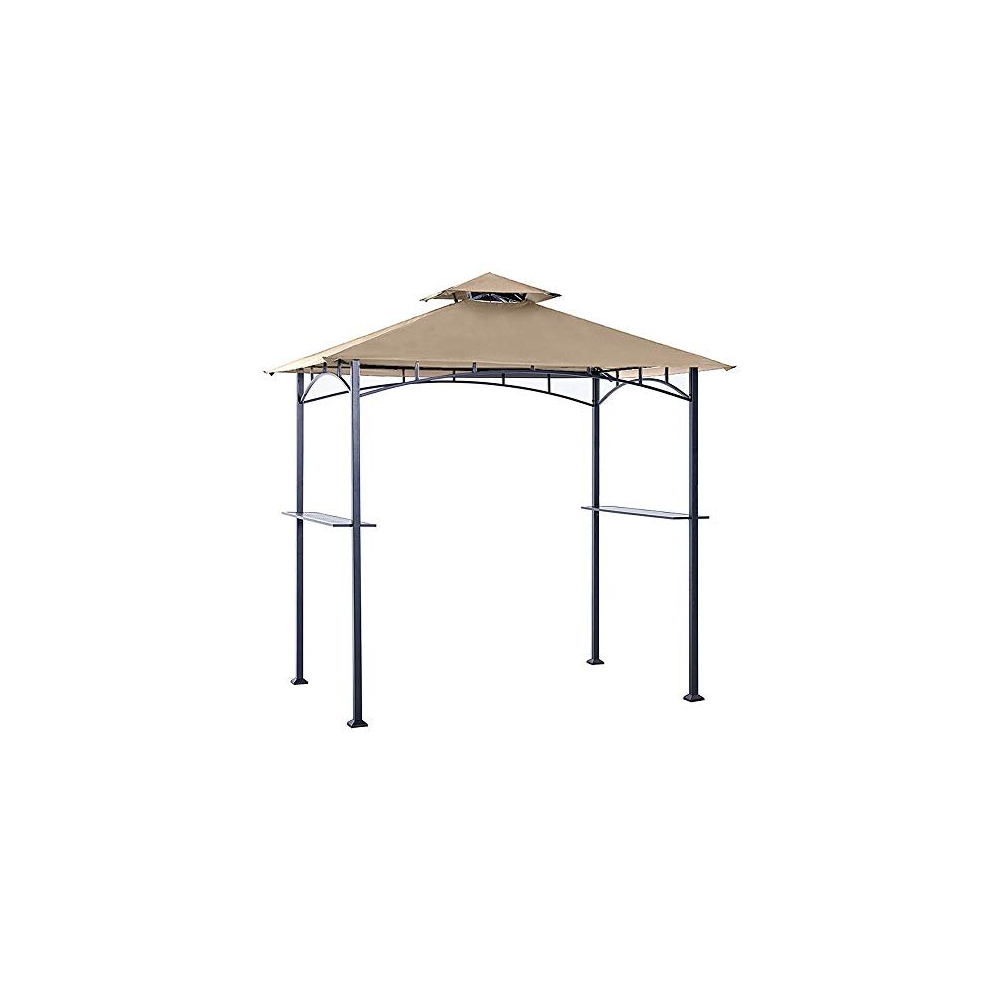 Grill Shelter Replacement Canopy Roof ONLY FIT for Gazebo Model L-GZ238PST-11 (Beige)