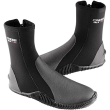 Men's Isla Cressi Diving Boots with Soles 7mm Diving Boots Black Large, Black Red Logo, Large UK