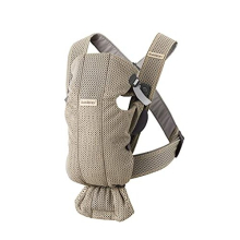 Mochila Porta Bebé Mini - BABYBJORN - Malla 3D - Gris Beige - Fisiológica - Mixta