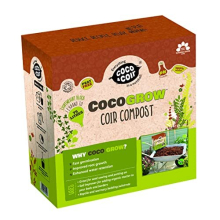 COCO & COIR Coco Soil Coconut Fibre. 100% Natural Organic Coconut Coir Compost Brick. Reptile Tortoise Bedding - Coco Grow (75L)