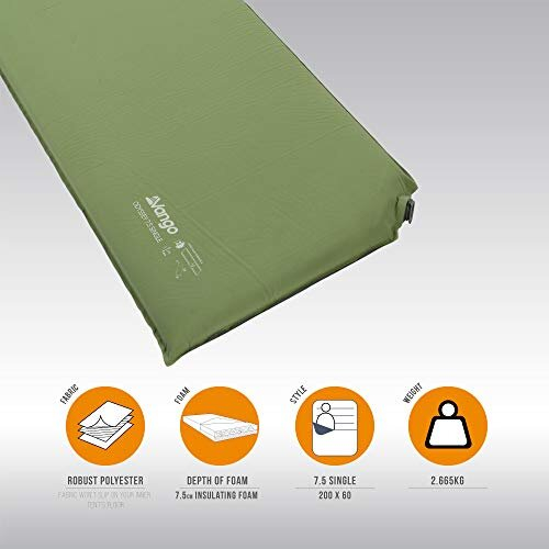 Vango Odyssey 7.5 Single Self Inflating Sleep Mat, Epsom Green [Amazon Exclusive] 1