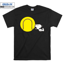 (4X-Large, Black) Tennis Ball And Snoopy Black Women T Shirt T-Shirt Tshirt Top