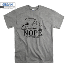 (Large, Grey) Nope Not Today. Snoopy Men Women Unisex Top T Shirt T-Shirt Tshirt