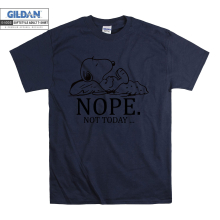 (Small, Navy) Nope Not Today. Snoopy Men Women Unisex Top T Shirt T-Shirt Tshirt