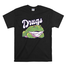 (XX-Large, Black) Bullfrog Drugs Men Women Unisex Top T Shirt T-Shirt Tshirt