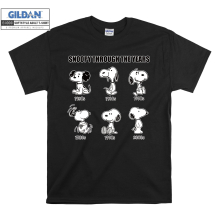 (XXXXX-Large, Black) Snoopy Through The Years Men Women Unisex Top T Shirt T-Shirt Tshirt