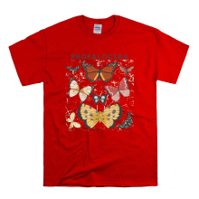 (Large, Red) Rhopalocera Butterflies Men Women Unisex Top T Shirt T-Shirt Tshirt