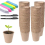 100 Pcs 8 cm Biodegradable Fibre Seed Pots for Seedling with 100 Pcs Plastic Plant Color labels, 2 x 10 cm Plant label pen 1