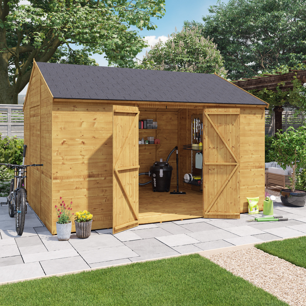 (Pressure Treated - 12x10, Windowless) BillyOh Expert Tongue and Groove Reverse Apex Workshop