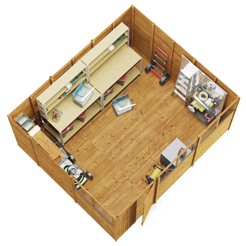 BillyOh (12x10, Windowed) BillyOh Switch Overlap Pent Shed 2