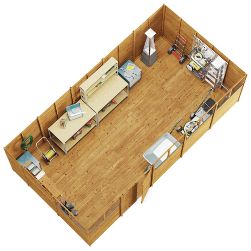 BillyOh (20x10, Windowed) BillyOh Switch Overlap Pent Shed 2