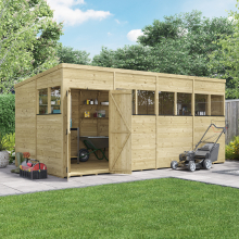 (16x8 Windowed, 15mm) BillyOh Switch Tongue and Groove Pent Shed