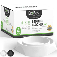 Bed Bug Interceptors – 4 Pack | Bed Bug Blocker (Pro) Interceptor Traps (White) | Eco Friendly Insect Trap for Bed Legs | No Chemicals or Pesticides