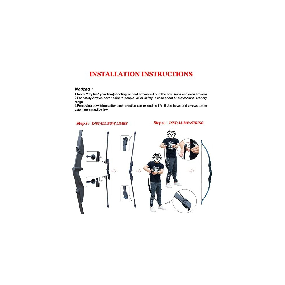 53'' Recurve Bows For Adults,Archery Takedown Bow