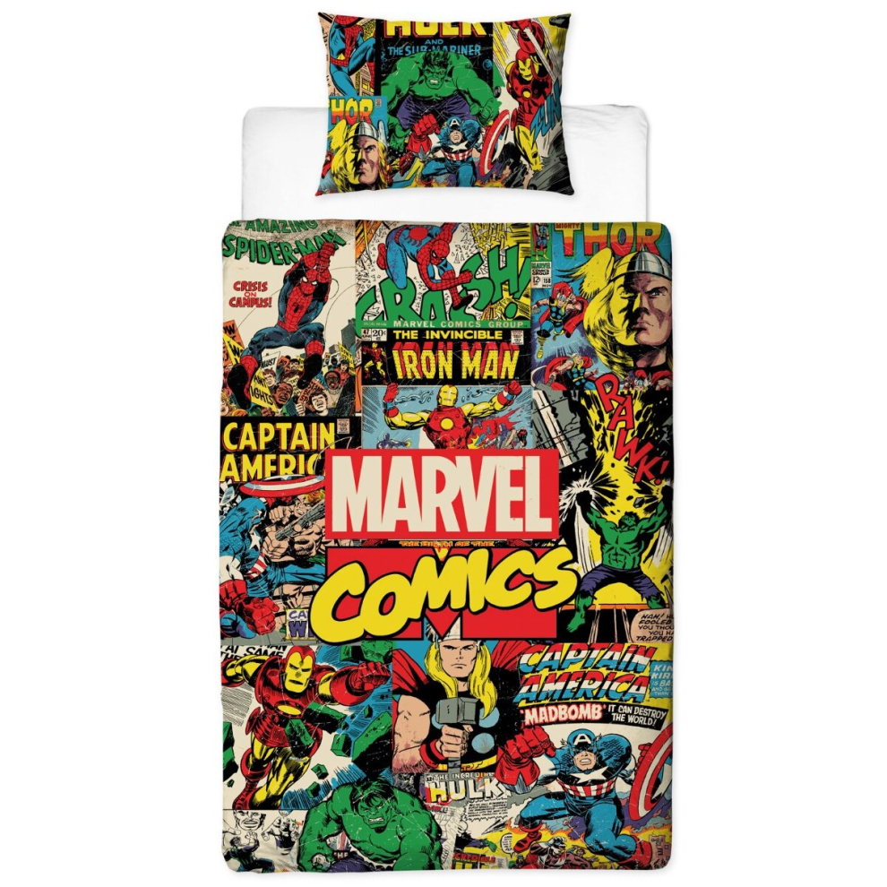 Marvel Comics Single Duvet Cover and Pillowcase Set