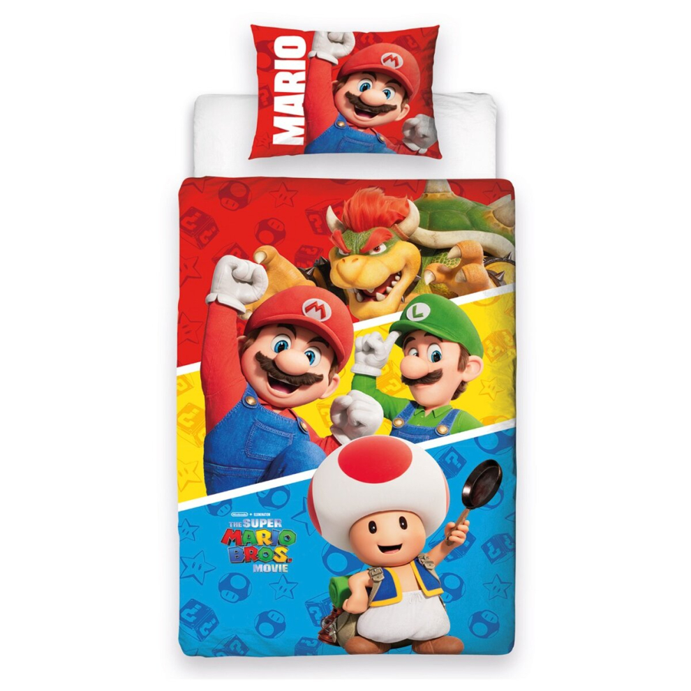 Super Mario Nintendo Bros Jump Single Duvet Cover And Pillowcase Set