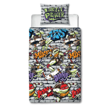 Set di biancheria da letto reversibile - Tartarughe Ninja - 135x200 cm - Multicolore - 100% Licenza