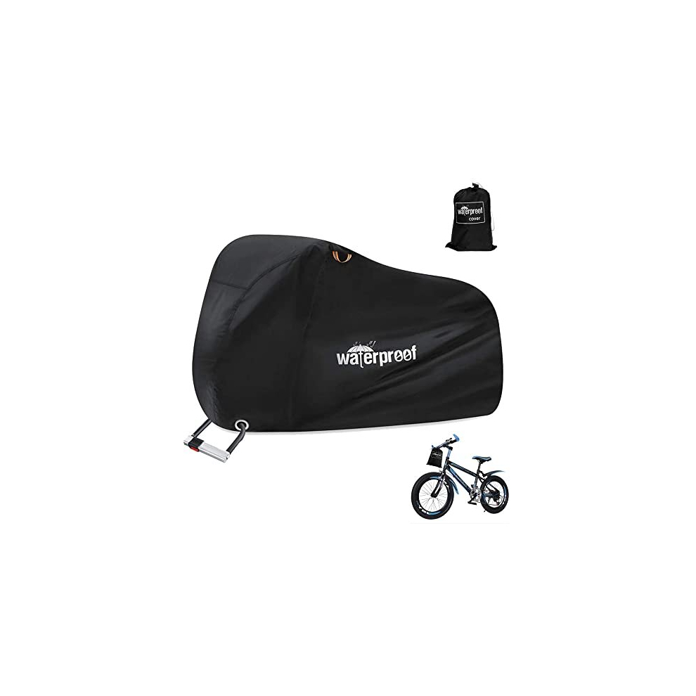 Bike Cover for 2 Bikes Storage, 210T Extra Heavy Duty Bicycle Cover, Waterproof Anti Dust Rain and UV Protection with Lock Holes and Storage Bag for