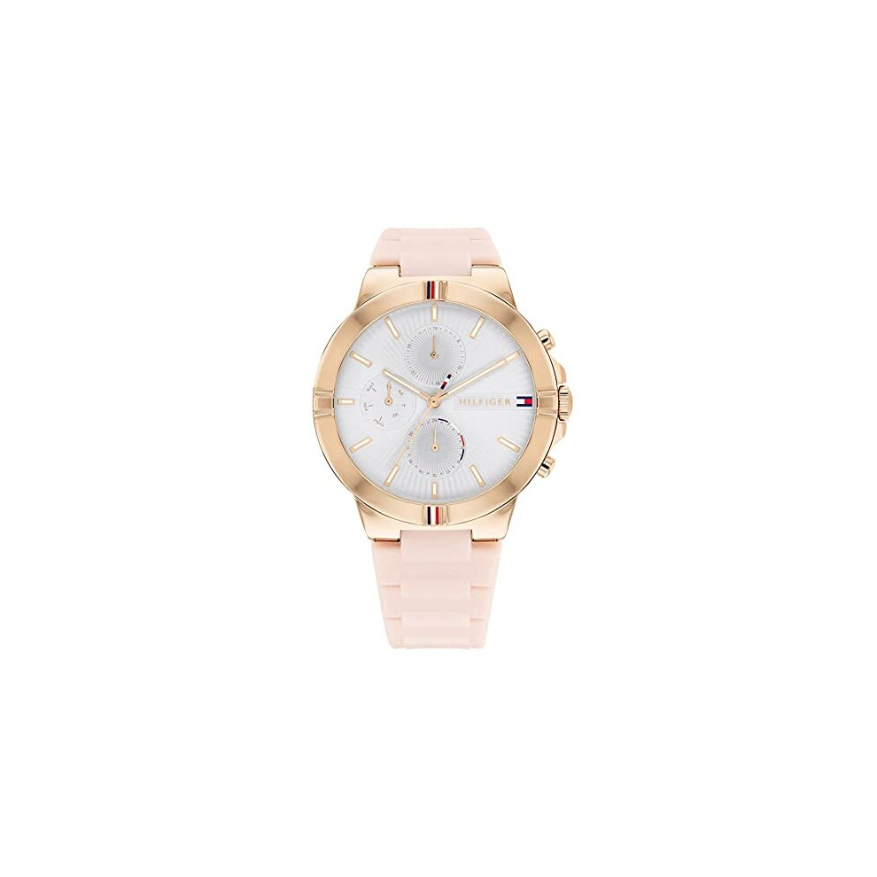 Analogue Multifunction Quartz Watch for Women with Pink Silicone Bracelet - 1782334