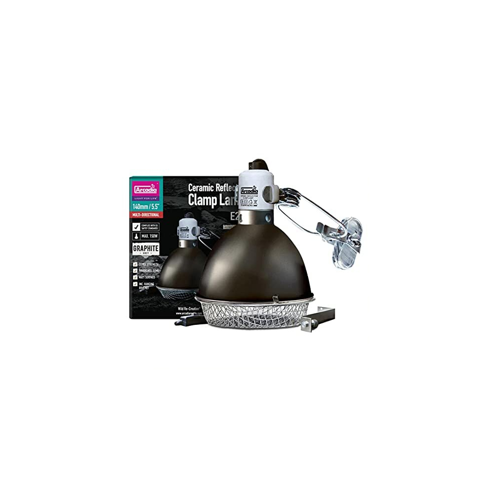 Graphite Ceramic Reflector Clamp Lamp with Ceramic Holder, Small 140mm / 5.5&quot