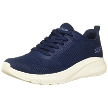 Women's Bobs Squad Chaos Face Off Sneaker, Navy Engineered Knit, 5 UK