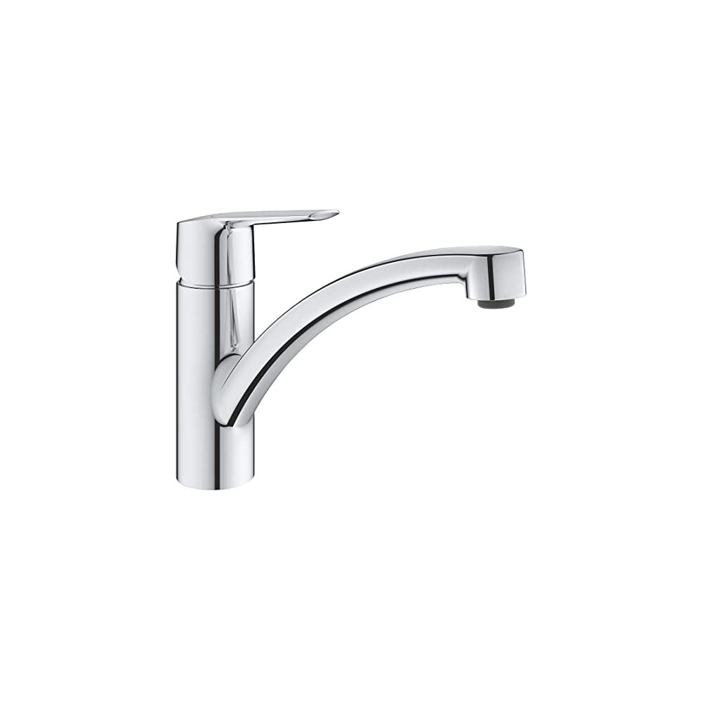 QUICKFIX Start - Kitchen Sink Mixer Tap (Low Spout with 140 Swivel Area, 35 mm Ceramic Cartridge, 1 Hole Easy to Install, Min. Recommended Pressure