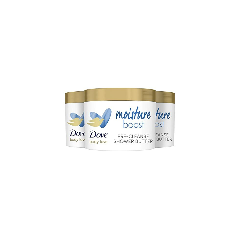 Dove Body Love Moisture Boost With Hyaluronic Acid Serum And Moringa Oil Pre-Cleanse Shower Butter Skin Care For Dry Skin 283 G